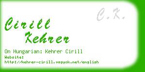 cirill kehrer business card